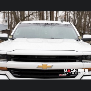 Chevrolet Silverado 1500 Lighting Upgrade - Ditch Light LED Mount w/ Black Series with Amber DRL